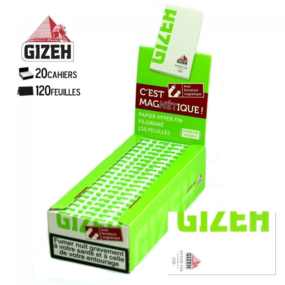 Boite De 20 Carnets De Feuille à Rouler GIZEH Hyper Fin 1 Boite De 20 Carnets De Feuille à Rouler GIZEH Hyper Fin
