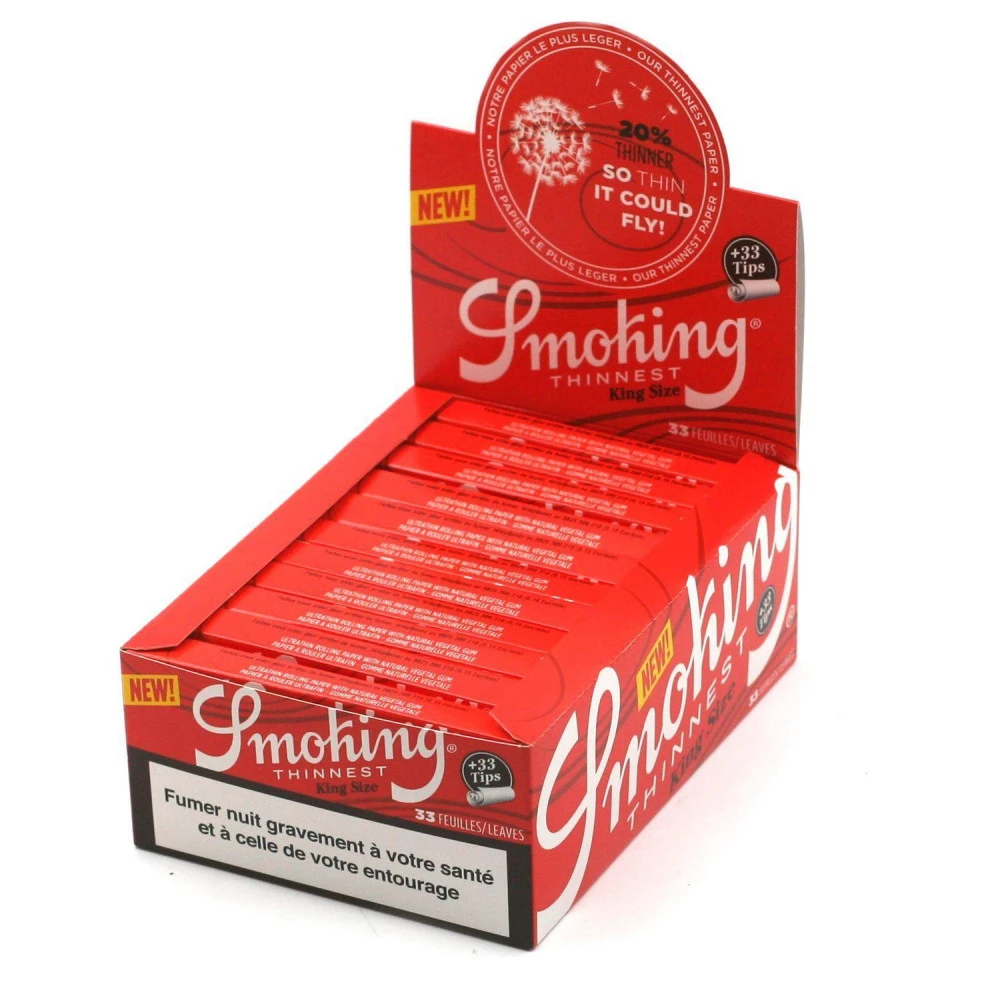Boite De 24 Carnets De Feuilles Slim + Filtres Cartons Smoking Thinnest 2 Boite De 24 Carnets De Feuilles Slim + Filtres Cartons Smoking Thinnest – Image 2