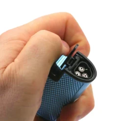 Briquet Turbo Métal Avec Perce Cigare Intégrer - Bleu -Truc Chic Soldes Magasin briquet turbo metal avec perce cigare integrer bleu 3