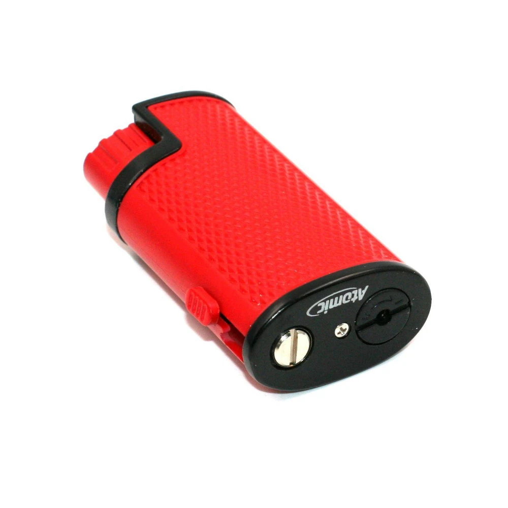 Briquet Turbo Métal Avec Perce Cigare Intégrer – Rouge 2 Briquet Turbo Métal Avec Perce Cigare Intégrer – Rouge – Image 2