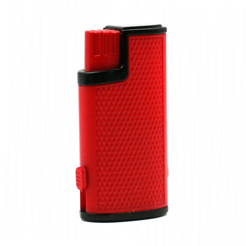Briquet Turbo Métal Avec Perce Cigare Intégrer – Rouge 1 Briquet Turbo Métal Avec Perce Cigare Intégrer – Rouge