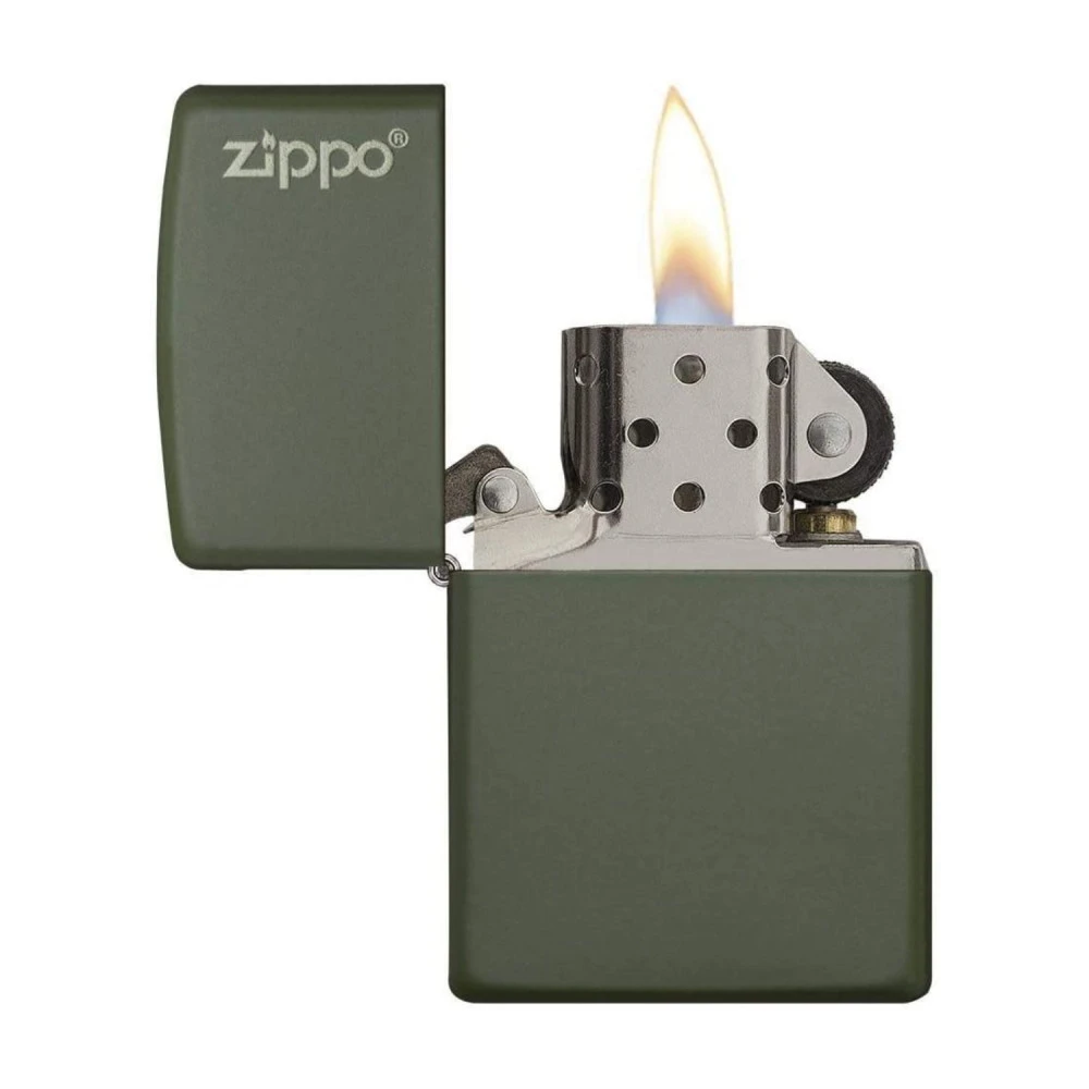 Briquet Zippo Logo - Vert Mat 2 Briquet Zippo Logo - Vert Mat – Image 2