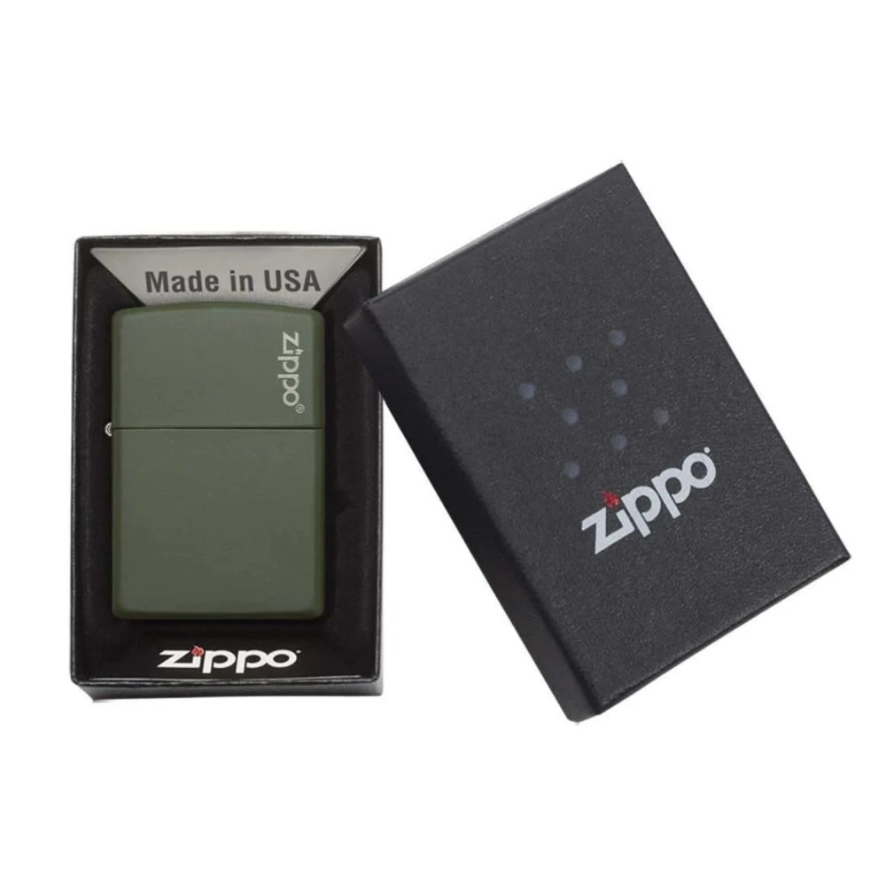 Briquet Zippo Logo - Vert Mat 3 Briquet Zippo Logo - Vert Mat – Image 3