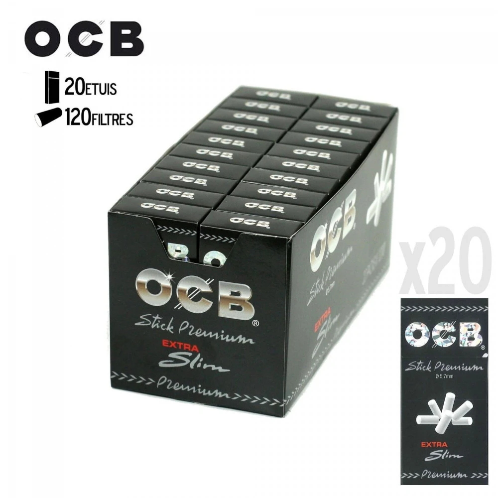 Cartouche De 20 étuis De Filtres Stick Extra Slim OCB 5.7mm 2 Cartouche De 20 étuis De Filtres Stick Extra Slim OCB 5.7mm – Image 2