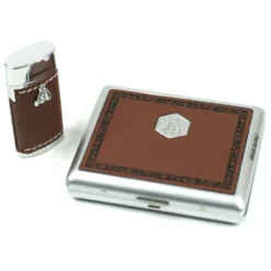 Champ Coffret Laguiole - Briquet Et Etui à Cigarettes Marron -Truc Chic Soldes Magasin coffret laguiole briquet et etui a cigarettes marron 4