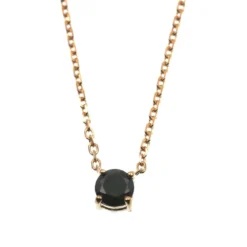 Collier En Plaqué Or Avec Pierre Noire (471093)