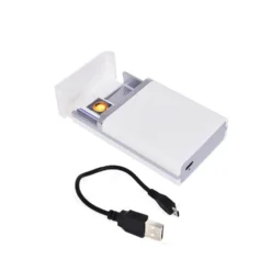 Champ Etui à Cigarettes Avec Allume-Cigarette - Blanc -Truc Chic Soldes Magasin etui a cigarettes avec allume cigarette blanc 2