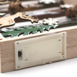 Forêt - Déco De Noël En Bois Lumineux 20 X 30 Cm -Truc Chic Soldes Magasin foret deco de noel en bois lumineux 20 x 30 cm 3