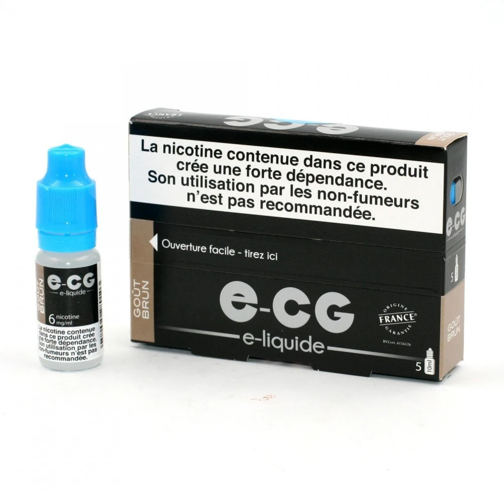 Lot De 5 Flacons E-CG - Goût Brun 6 Mg/ml 1 Lot De 5 Flacons E-CG - Goût Brun 6 Mg/ml