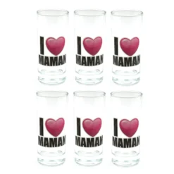 Lot De Six Verre - I Love Maman