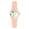 Montre Bracelet Uni Beige Imprimé Fleurs