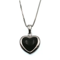 Pendentif Black Heart - Pendentif Avec Côur Argent Et Pierre Noire (494931)