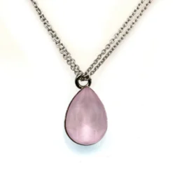 Pendentif LightPink Oe Chaine En Argent Avec Pierre Rose (491173)