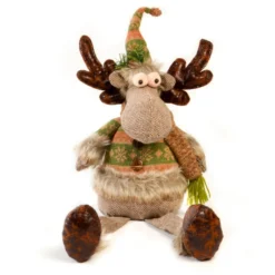 Personnage De Noël En Tissu - Renne - 35 Cm