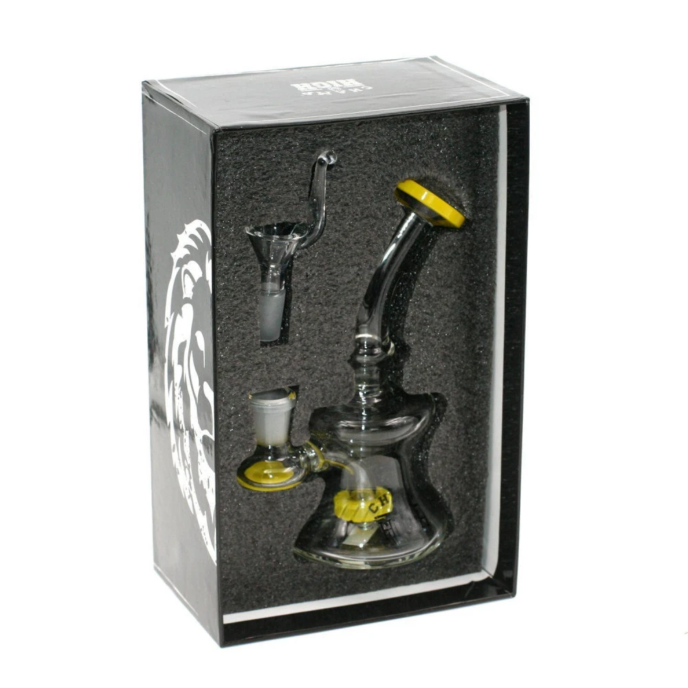 Champ Pipe - Bong En Verre - 16cm Jaune 3 Champ Pipe - Bong En Verre - 16cm Jaune – Image 3