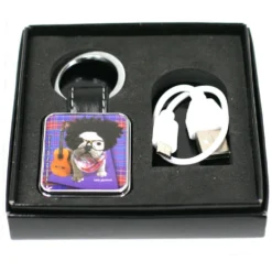 Champ Porte Clef / Briquet USB - Chien Guitariste