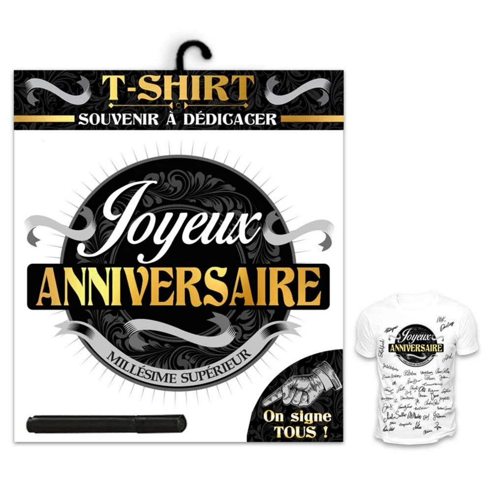 T-shirt à Signer Joyeux Anniversaire - Homme 1 T-shirt à Signer Joyeux Anniversaire - Homme