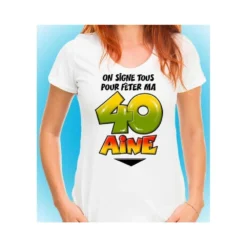 T-Shirt Anniversaire à Signer + Marker - 40 Ans