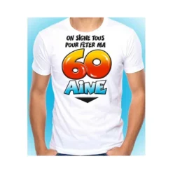 T-Shirt Anniversaire à Signer + Marker - 60 Ans