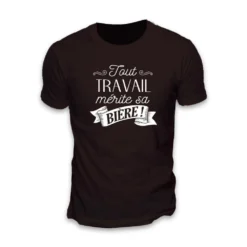 T-shirt - Tout Travail Mérite Sa Bière - Taille L