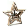 Village Et Renne - Déco De Noël Étoile En Bois Lumineux 25 Cm